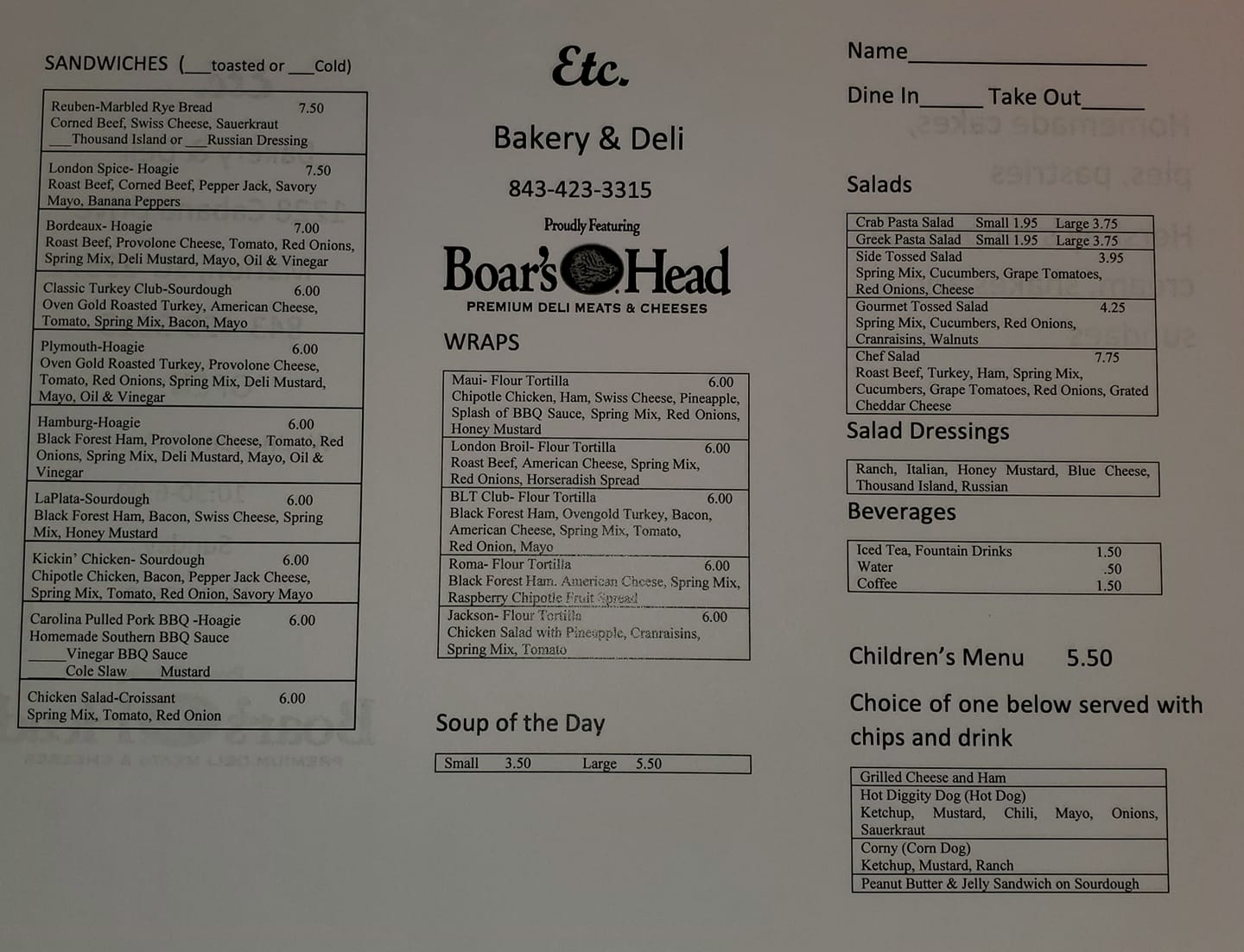 Etc. Bakery and Deli Cyrus Ramsey